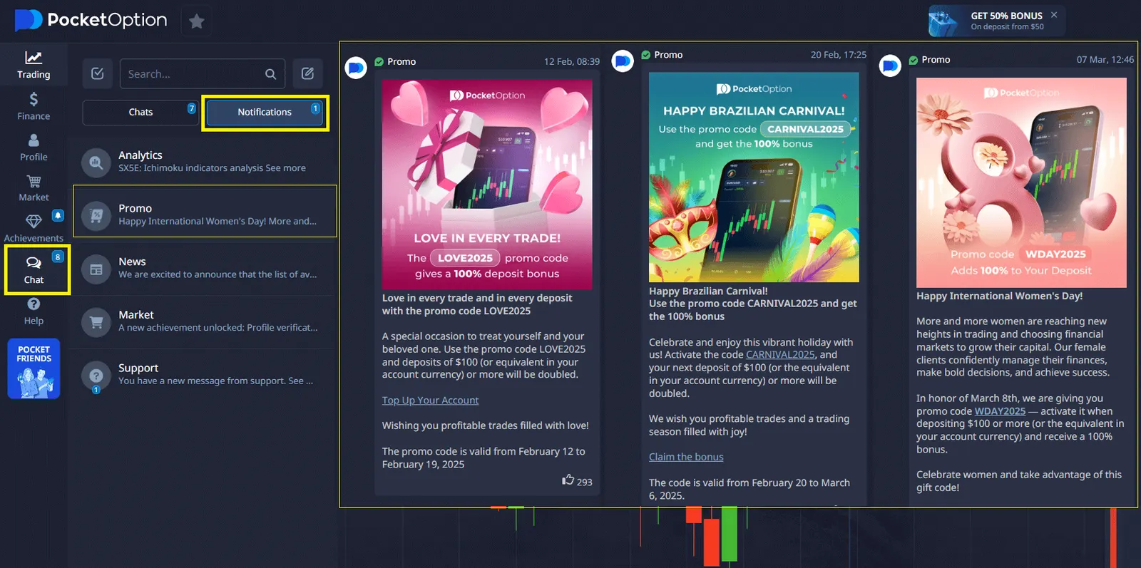 How to activate 50START promo code on Pocket Option - Finance and Promo Code